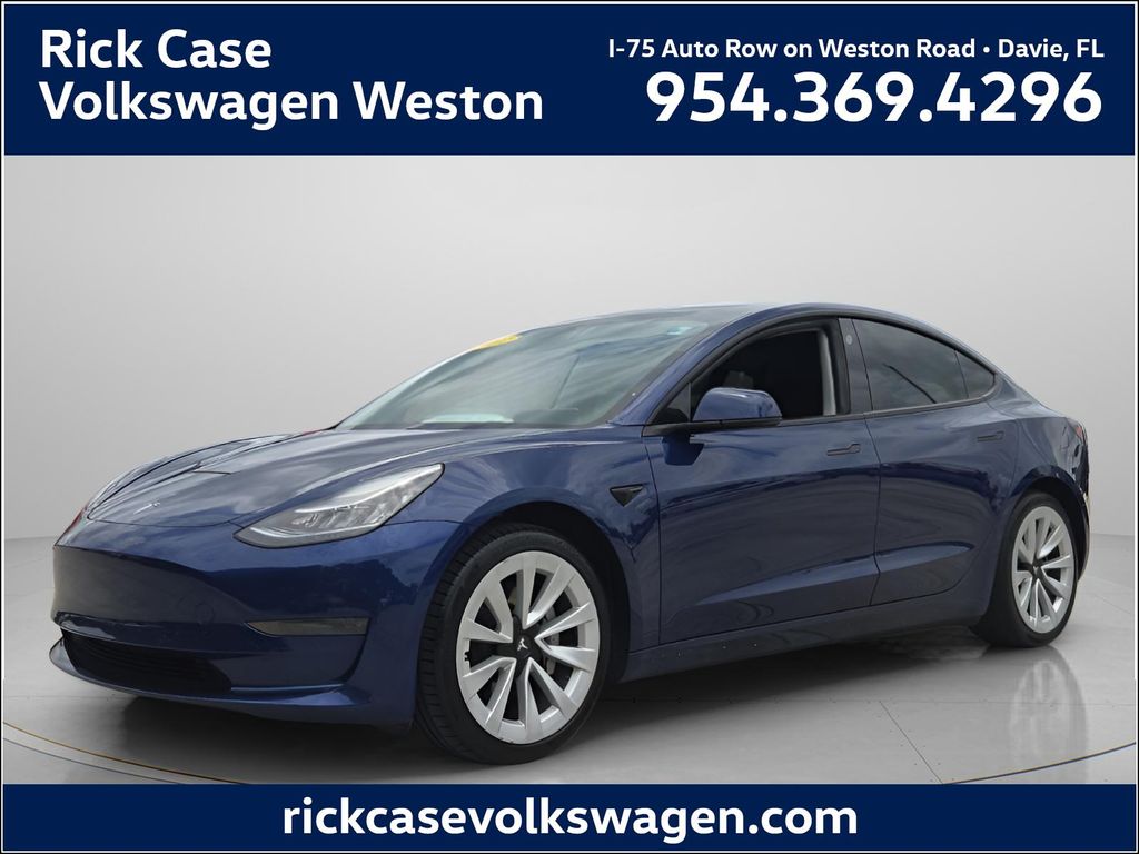 Deep Blue Metallic 2021 Tesla Model 3 Standard Range Plus RWD Sedan Rear-Wheel Drive 1-Speed Automatic