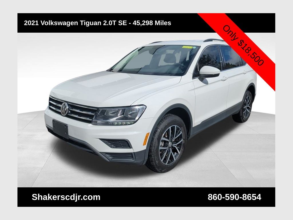 Pure White 2021 Volkswagen Tiguan SE 4Motion SUV / Crossover All-Wheel Drive 8-Speed Automatic