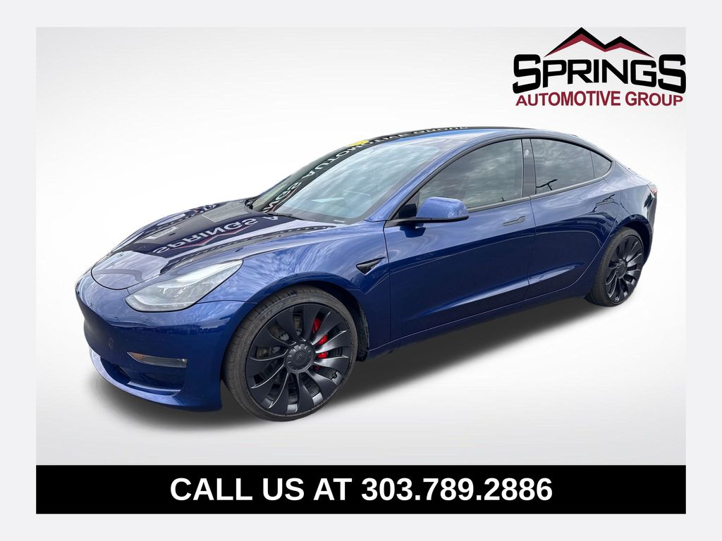 Blue 2023 Tesla Model 3 Sedan All-Wheel Drive 1-Speed Automatic