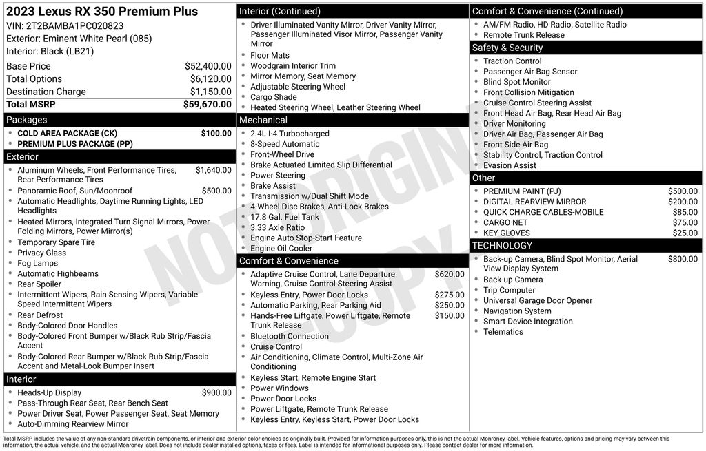 Certified Used 2023 White Lexus 350 Premium Plus image 5