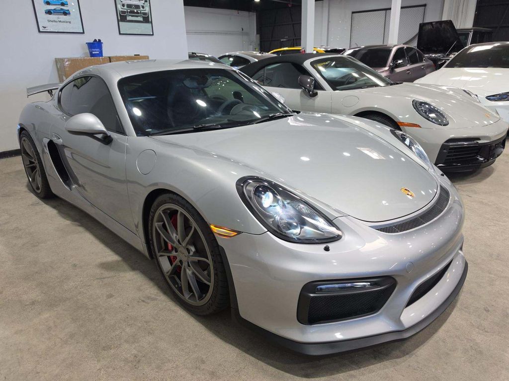 GT Silver Metallic 2016 Porsche Cayman Coupe Rear-Wheel Drive 6-Speed Manual