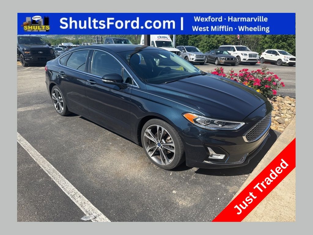 Blue 2020 Ford Fusion Titanium AWD Sedan All-Wheel Drive 6-Speed Automatic