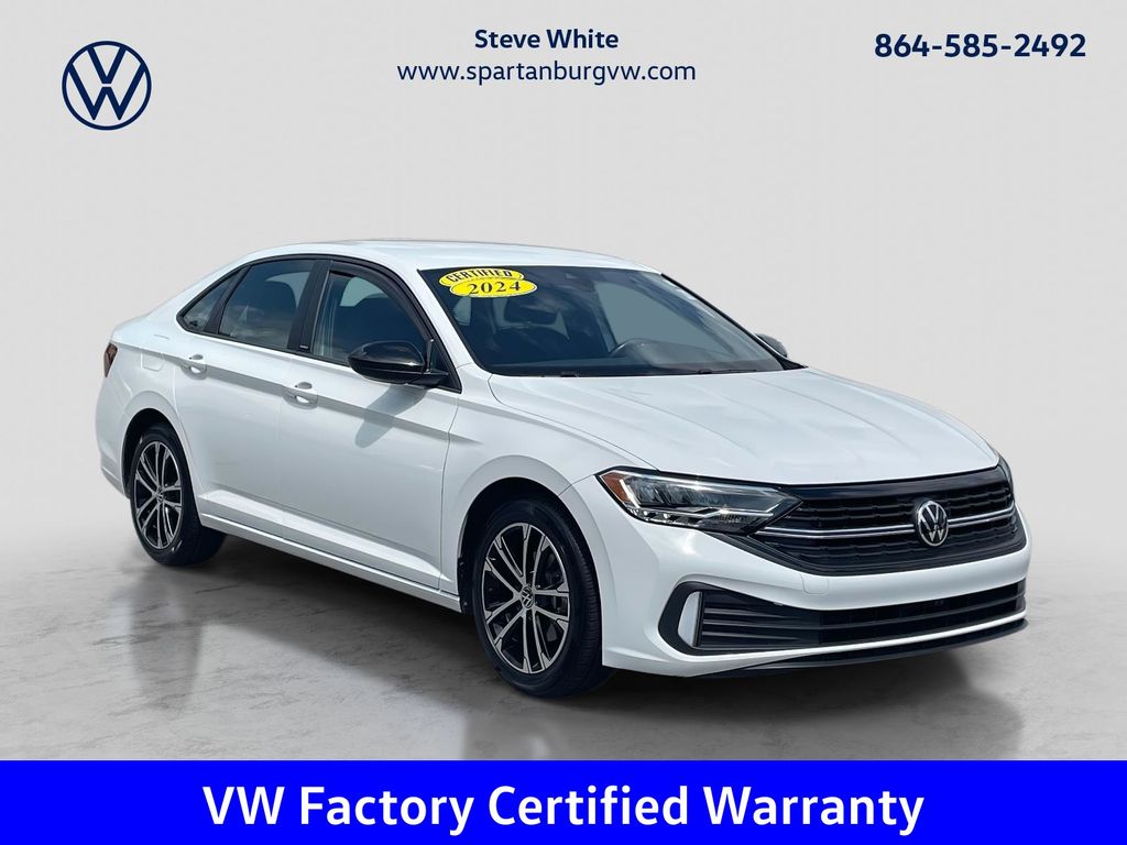 Pure White 2024 Volkswagen Jetta Sedan Front-Wheel Drive 8-Speed Automatic