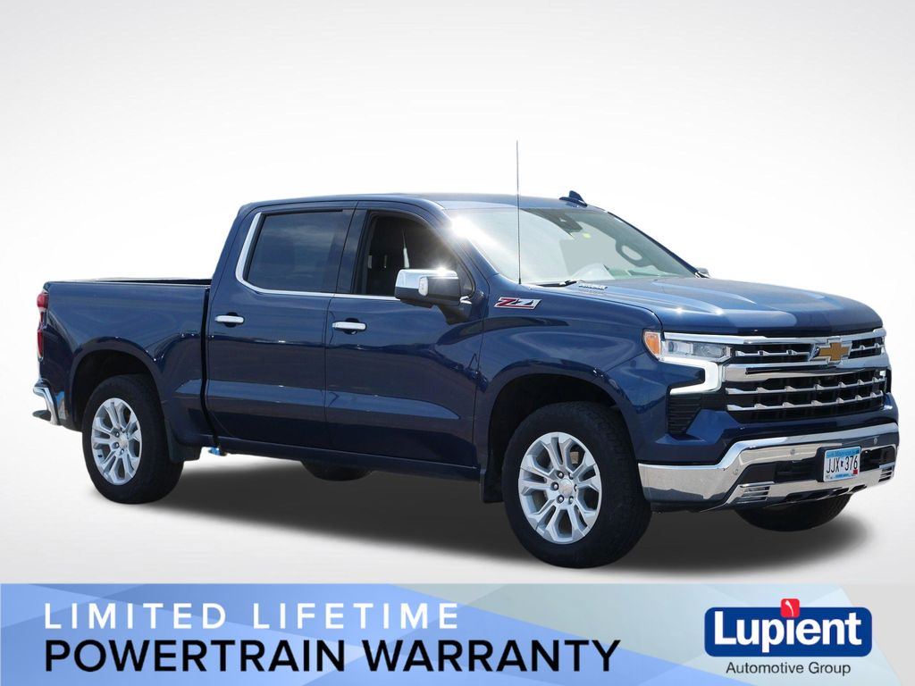 Northsky Blue Metallic 2023 Chevrolet Silverado 1500 LTZ Crew Cab 4WD Pickup Truck Four-Wheel Drive Automatic