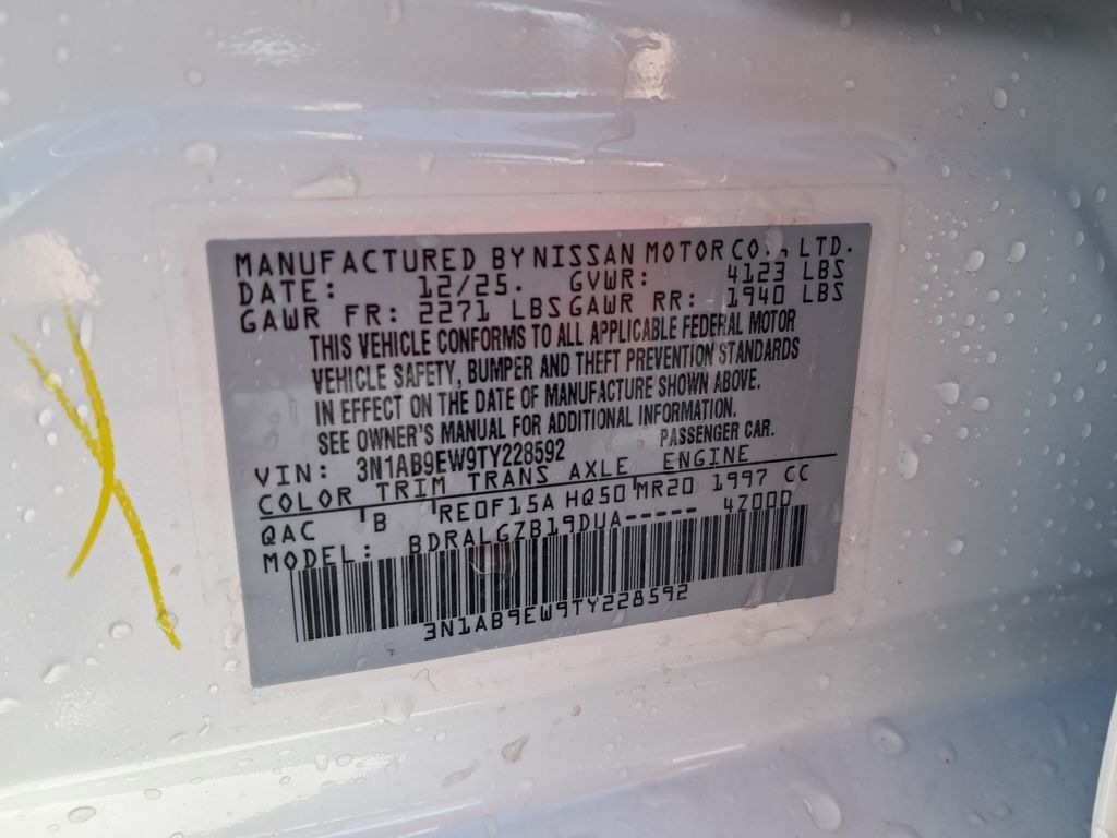 2026 Nissan Sentra SL White at John Sisson Motors