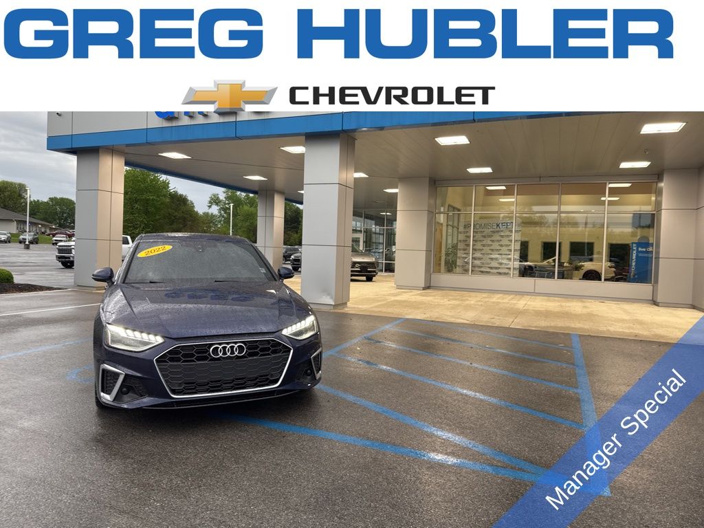 Blue 2022 Audi A4 quattro Premium Plus S Line 45 TFSI AWD Sedan All-Wheel Drive 7-Speed Automatic