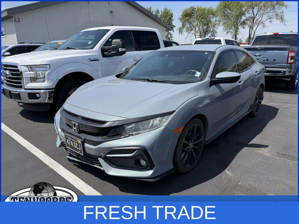Blue 2021 Honda Civic Hatchback Hatchback Front-Wheel Drive Continuously Variable Transmission