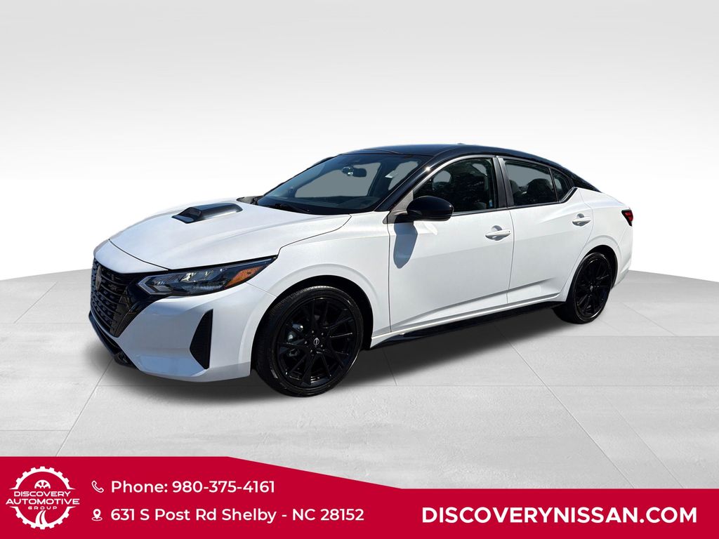 Aspen White/Super Black 2025 Nissan Sentra Sedan Front-Wheel Drive Continuously Variable Transmission