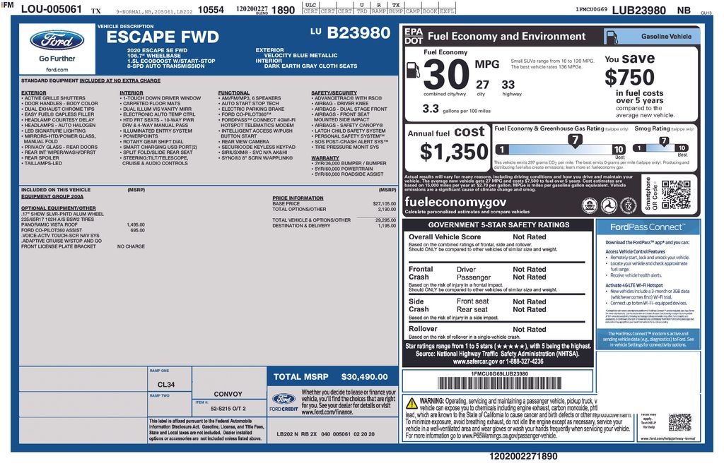 Used Car 2020 Ford Escape  Se For Sale Under $20,000 In Austin, Texas