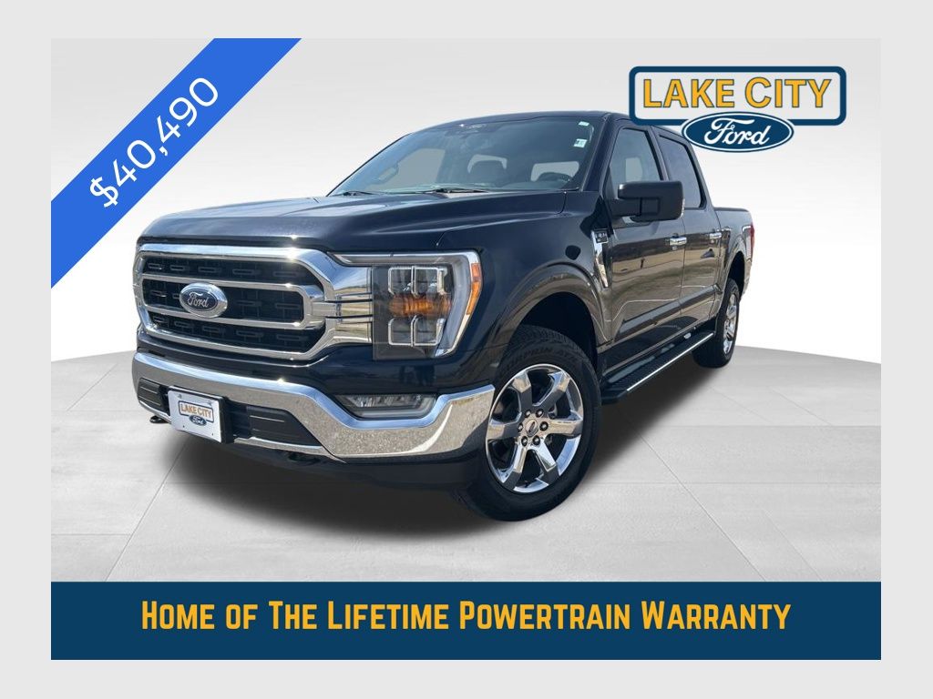 Blue Metallic 2022 Ford F-150 XLT SuperCrew 4WD Pickup Truck Four-Wheel Drive Automatic