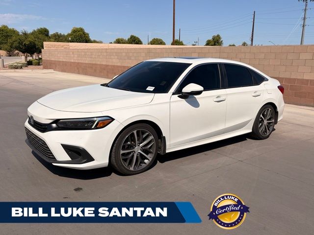 Platinum White Pearl 2023 Honda Civic Sedan Front-Wheel Drive Continuously Variable Transmission