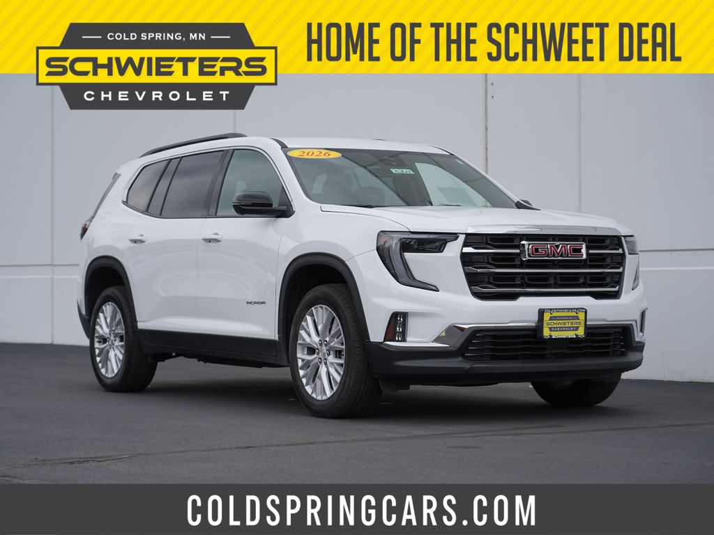 Summit White 2026 GMC Acadia SUV / Crossover Four-Wheel Drive 8-Speed Automatic