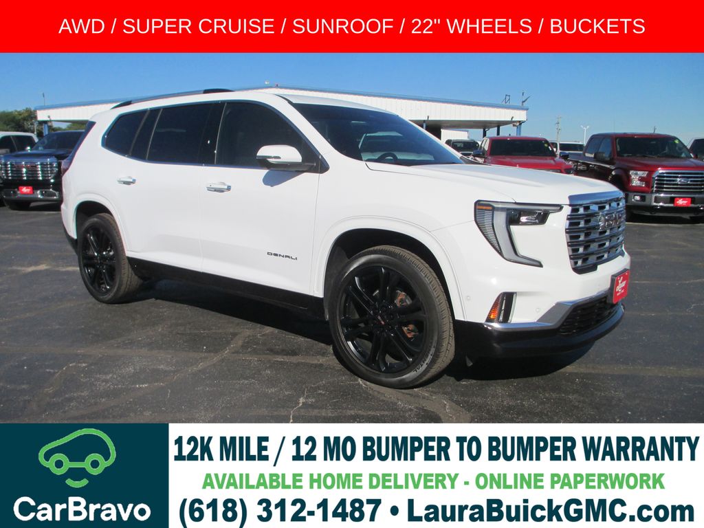 Summit White 2024 GMC Acadia SUV / Crossover Four-Wheel Drive 8-Speed Automatic