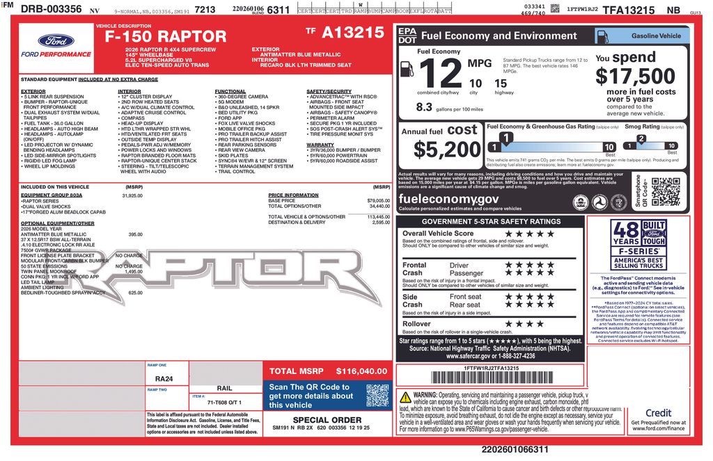 Certified Used 2026 Blue Ford Raptor R image 5