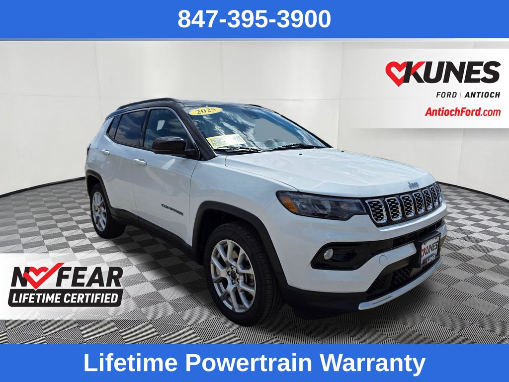 Bright White Clearcoat 2025 Jeep Compass SUV / Crossover Four-Wheel Drive 8-Speed Automatic