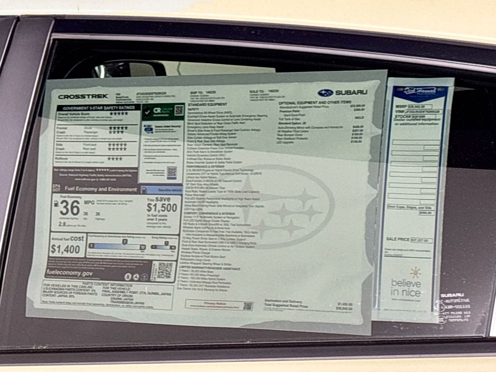 2026 Subaru Crosstrek Hybrid Sport