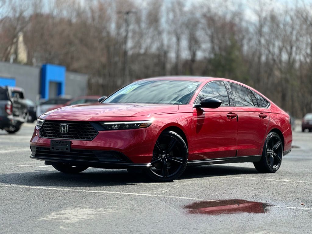Radiant Red Metallic 2024 Honda Accord Hybrid Sport-L FWD Sedan Front-Wheel Drive Continuously Variable Transmission