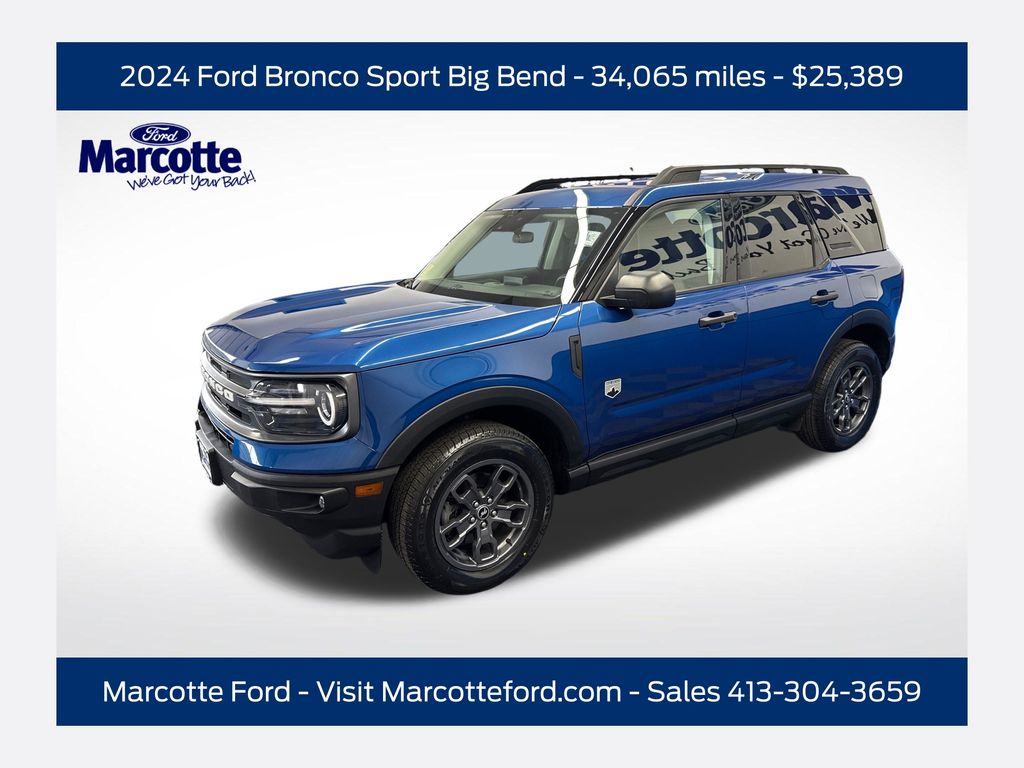 Blue Metallic 2024 Ford Bronco Sport Big Bend AWD SUV / Crossover All-Wheel Drive 8-Speed Automatic