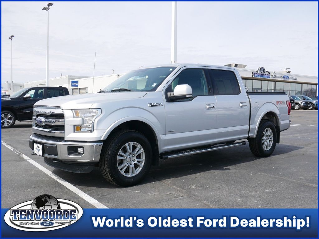 Ingot Silver 2016 Ford F-150 Lariat SuperCrew 4WD Pickup Truck Four-Wheel Drive 6-Speed Automatic