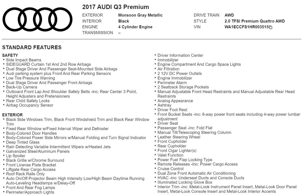 2017 Audi Q3 2.0T Premium 21