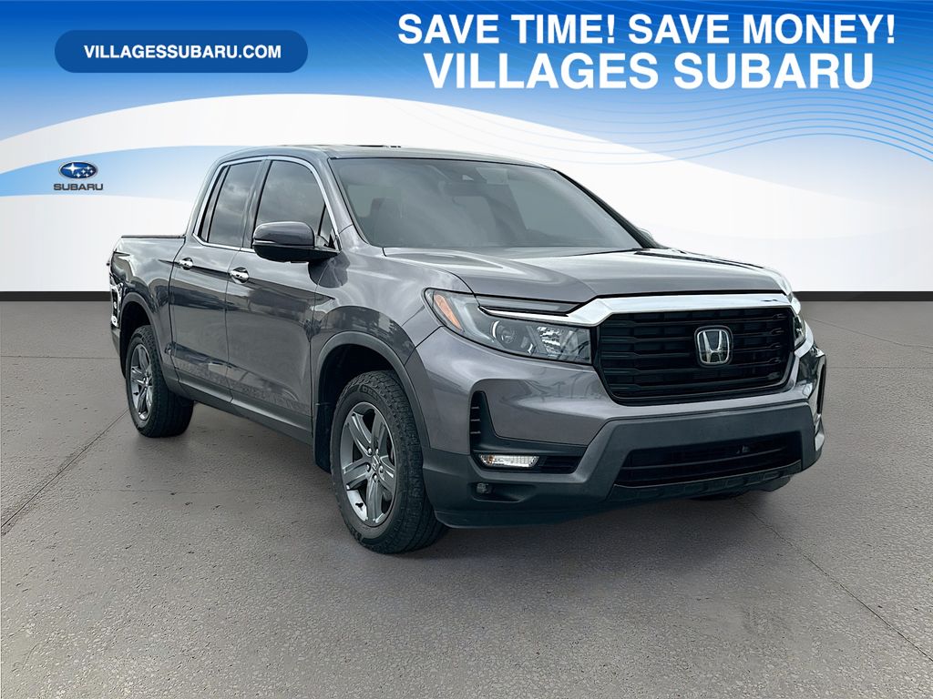 Gray 2021 Honda Ridgeline RTL-E AWD Pickup Truck All-Wheel Drive 9-Speed Automatic