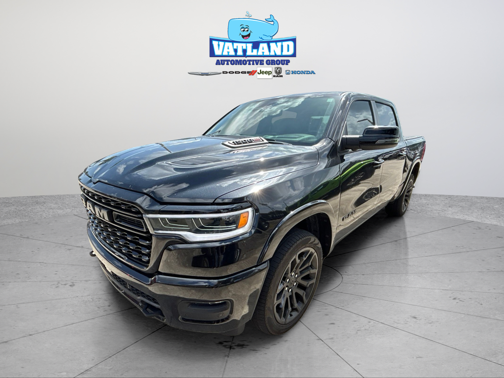 Diamond Black Crystal Pearlcoat 2025 RAM 1500 Pickup Truck Four-Wheel Drive 8-Speed Automatic