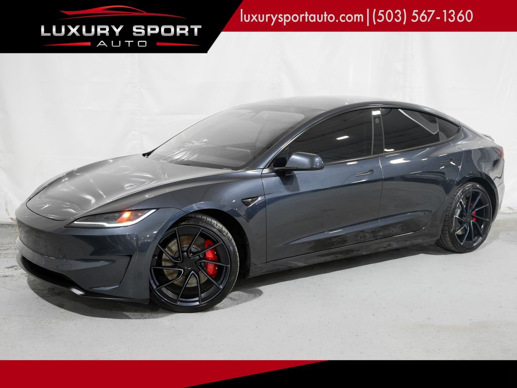 Gray 2024 Tesla Model 3 Performance AWD Sedan All-Wheel Drive 1-Speed Automatic
