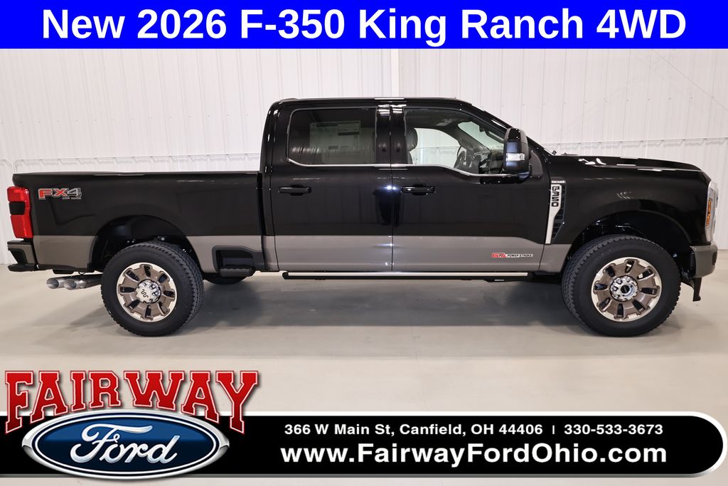 Agate Black Metallic 2026 Ford F-350 Super Duty King Ranch Crew Cab 4WD Pickup Truck Four-Wheel Drive Automatic
