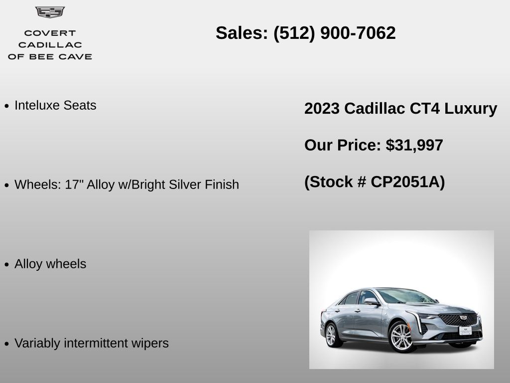 Used Car 2023 Cadillac Ct4  Luxury For Sale Under $35,000 In Austin, Texas