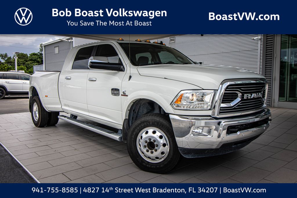 Pearl White 2017 RAM 3500 Pickup Truck Four-Wheel Drive 6-Speed Automatic