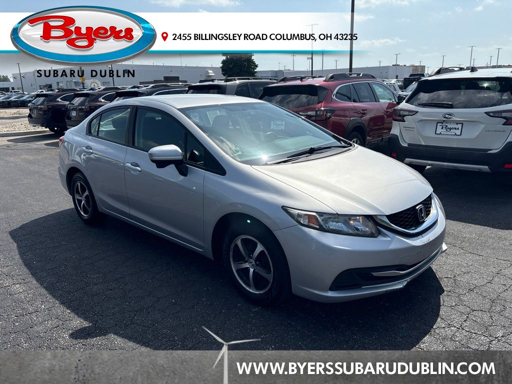 Silver 2015 Honda Civic Sedan Front-Wheel Drive Continuously Variable Transmission