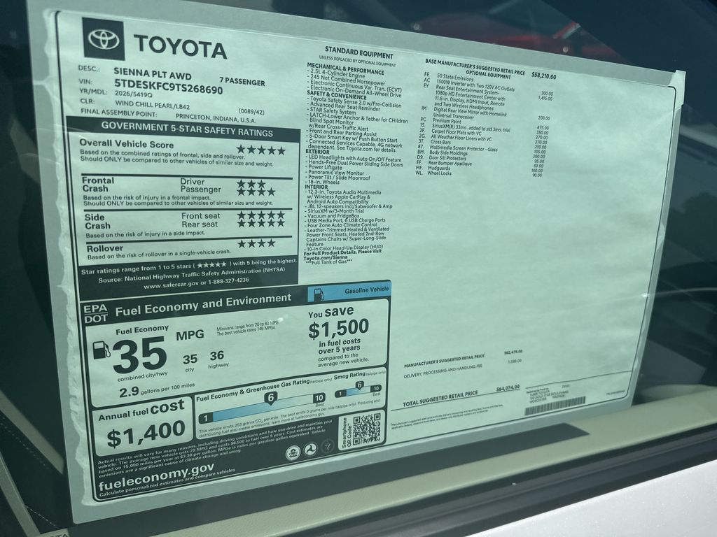 New 2026 Toyota Sienna Van