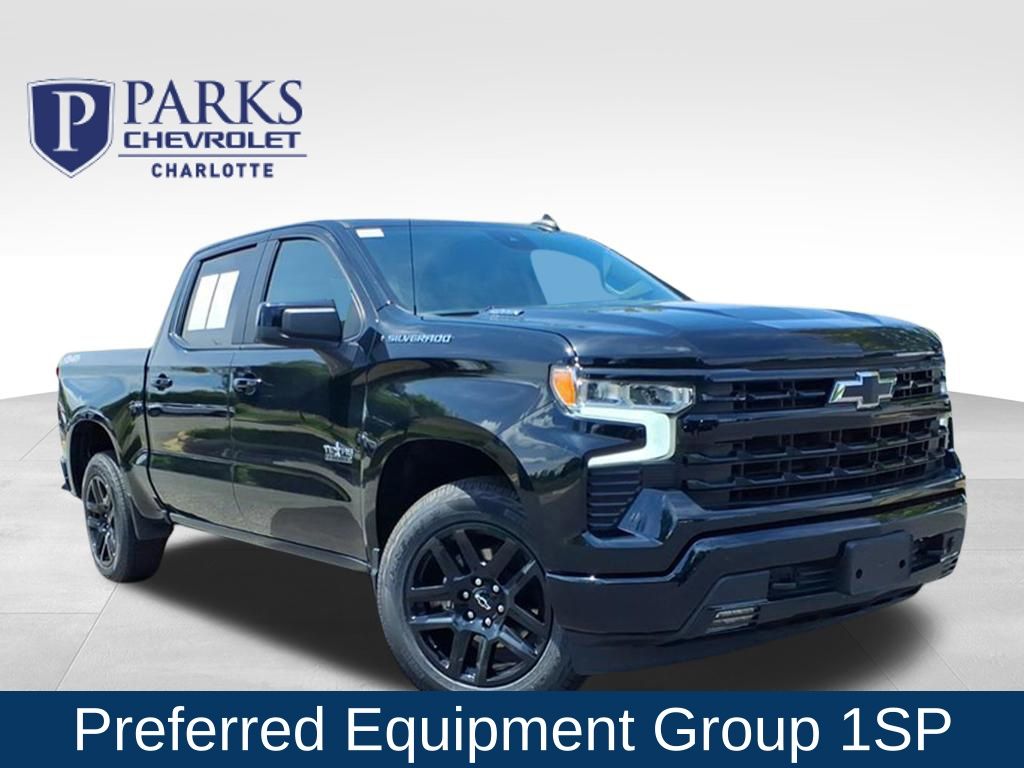 Black 2024 Chevrolet Silverado 1500 RST Crew Cab 4WD Pickup Truck Four-Wheel Drive Automatic