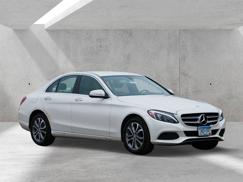 Diamond White 2015 Mercedes-Benz C-Class C 300 4MATIC Sedan All-Wheel Drive 7-Speed Automatic