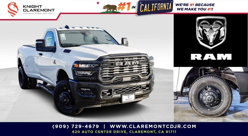 Bright White Clearcoat 2026 RAM 3500 Tradesman Regular Cab LB DRW 4WD Pickup Truck Four-Wheel Drive 8-Speed Automatic