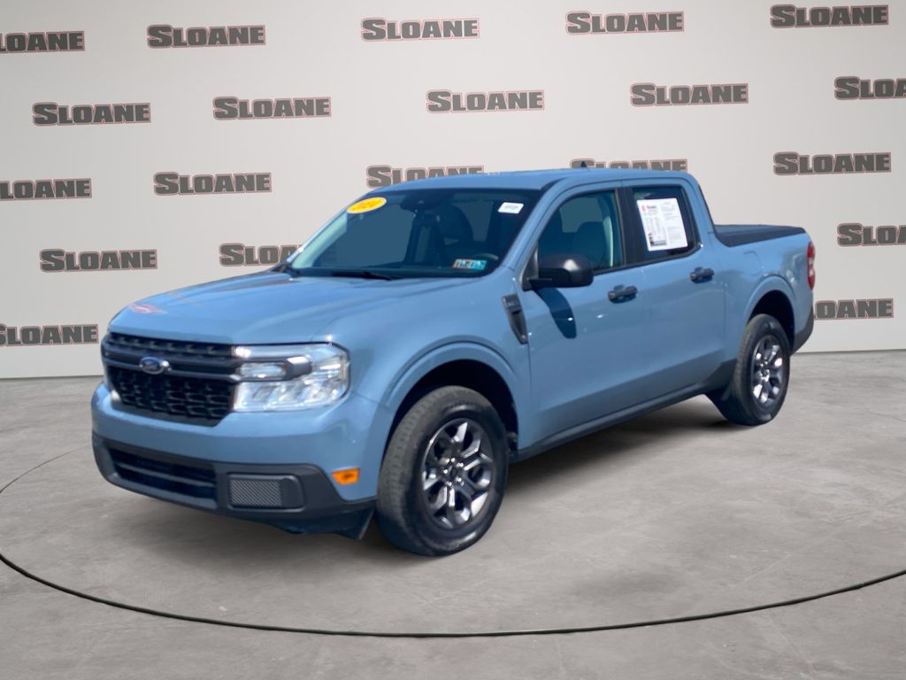 Blue (Azure Gray Metallic) 2024 Ford Maverick XLT SuperCrew AWD Pickup Truck All-Wheel Drive 8-Speed Automatic