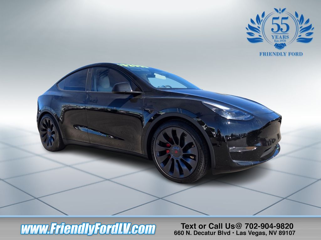 Solid Black 2022 Tesla Model Y Performance AWD SUV / Crossover All-Wheel Drive 1-Speed Automatic