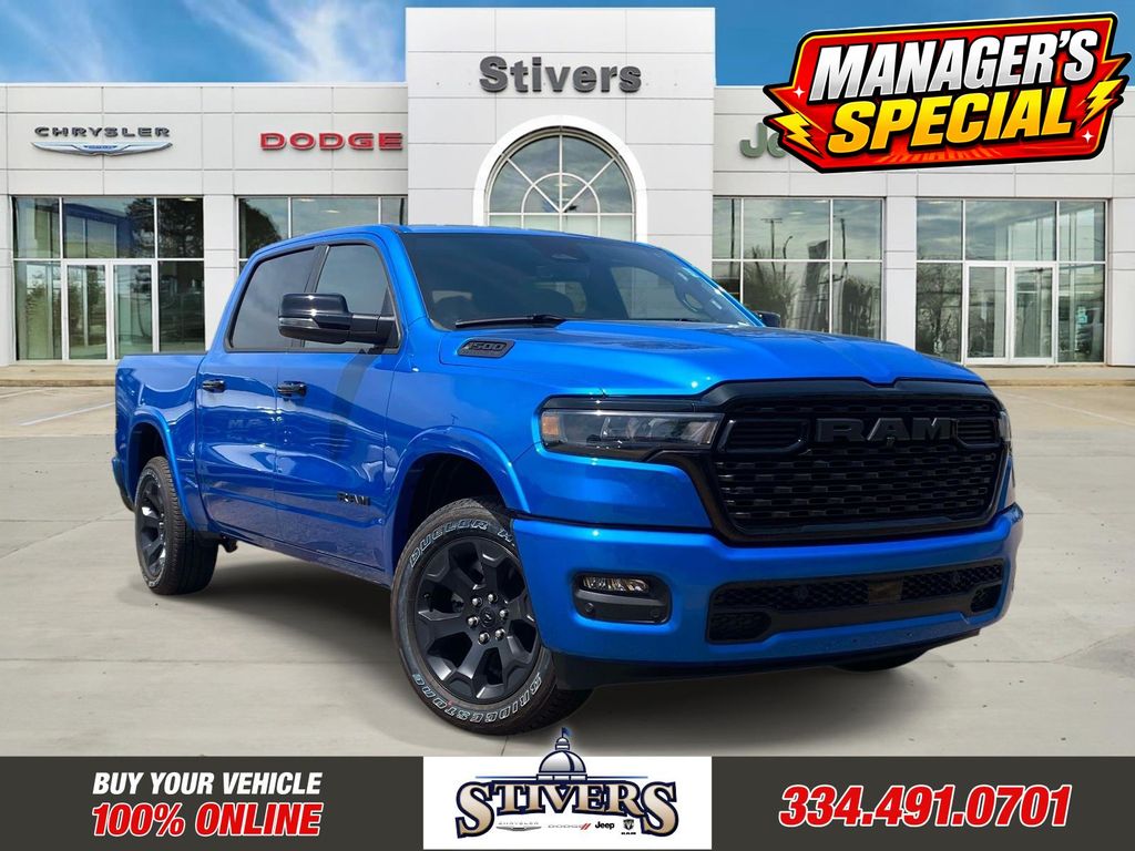 Hydro Blue Pearlcoat 2026 RAM 1500 Pickup Truck Four-Wheel Drive 8-Speed Automatic