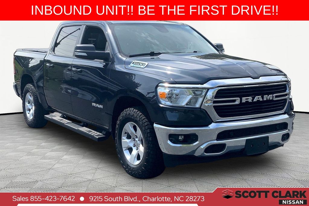Blue 2021 RAM 1500 Pickup Truck Four-Wheel Drive 8-Speed Automatic