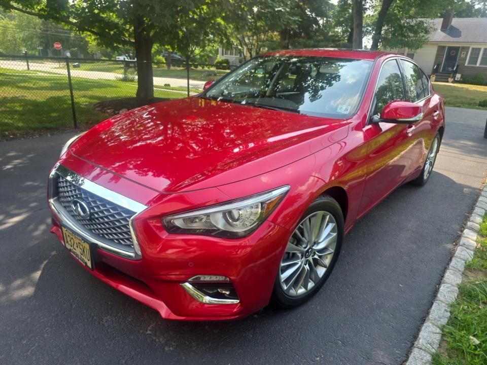 Dynamic Sunstone Red 2023 INFINITI Q50 Sedan All-Wheel Drive 7-Speed Automatic Overdrive