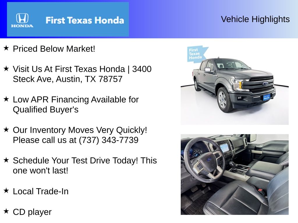 Used Car 2018 Ford F-150  Lariat For Sale Under $30,000 In Austin, Texas
