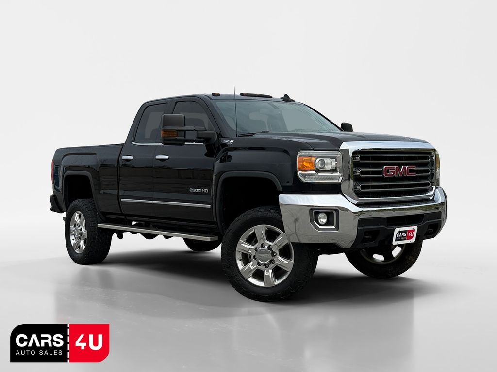 Onyx Black 2018 GMC Sierra 2500HD SLT Double Cab SB 4WD Pickup Truck Four-Wheel Drive 6-Speed Automatic Overdrive