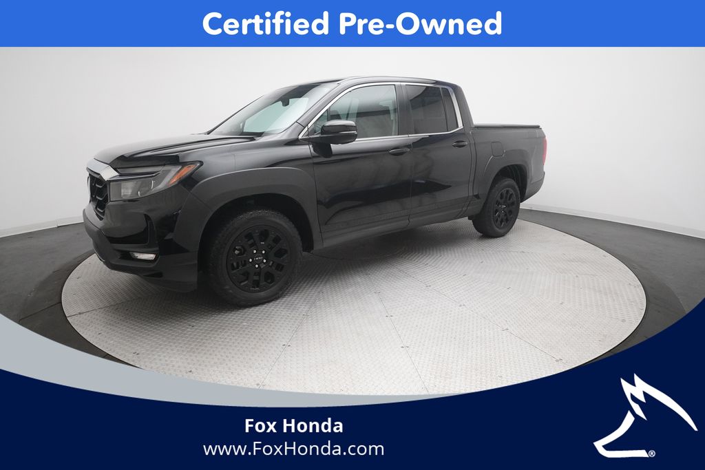 Crystal Black Pearl 2023 Honda Ridgeline Pickup Truck All-Wheel Drive 9-Speed Automatic