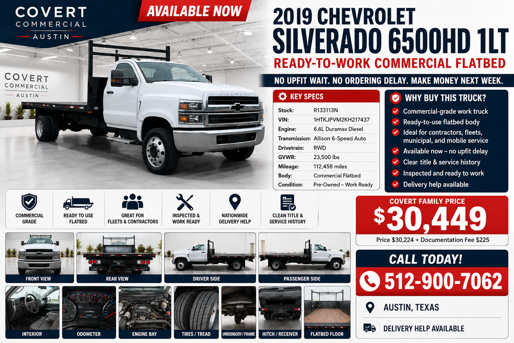 Summit White 2019 Chevrolet Silverado 6500HD Pickup Truck 6-Speed Automatic