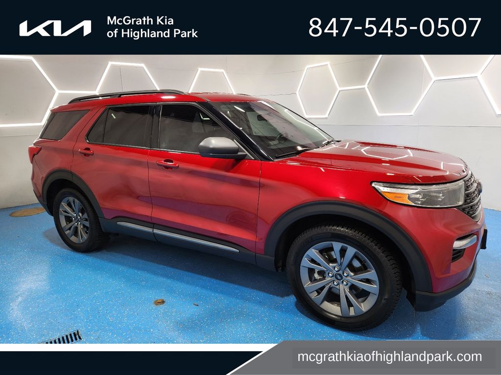 Red Metallic 2021 Ford Explorer SUV / Crossover All-Wheel Drive Automatic