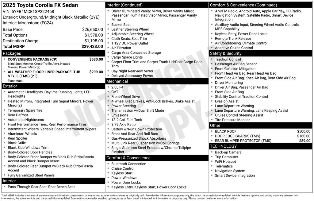 2025 Toyota Corolla FX