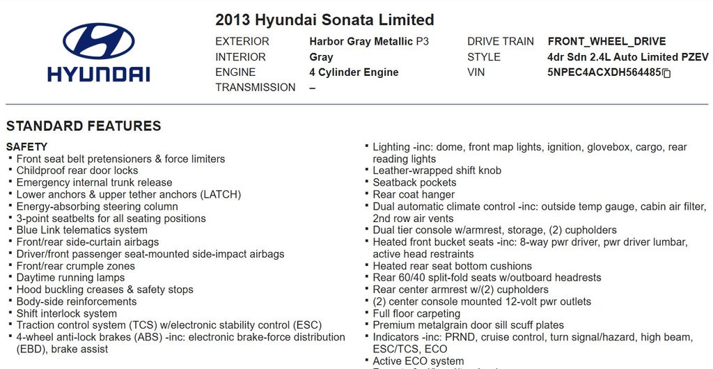 2013 Hyundai Sonata SE photo