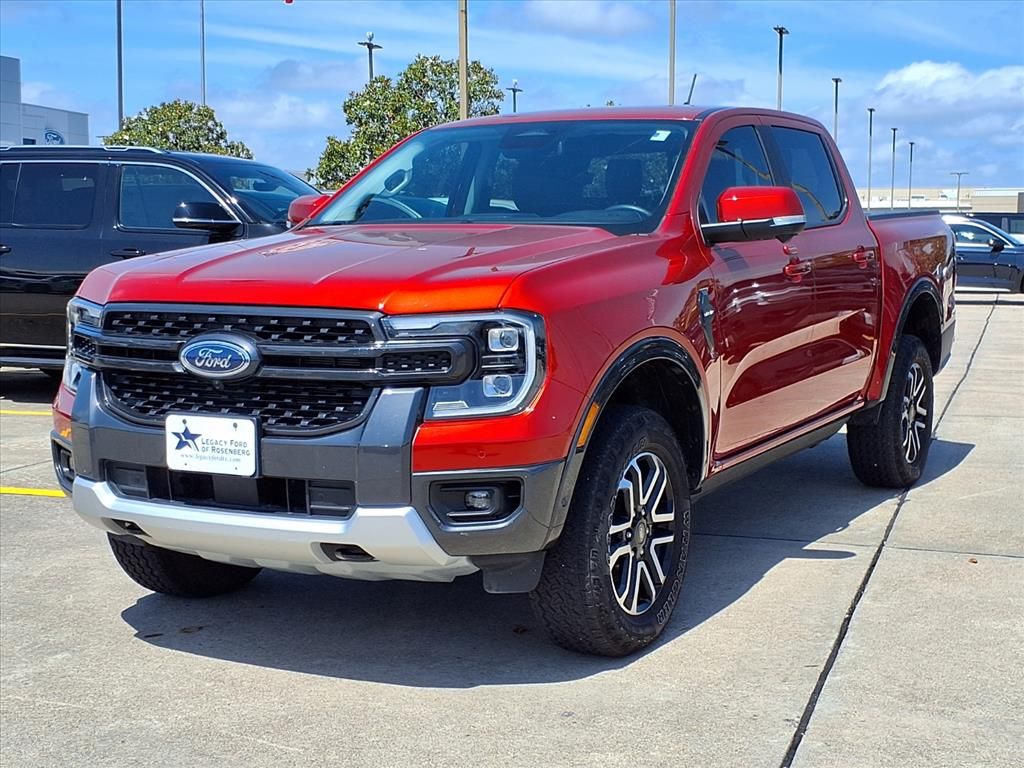 Hot Pepper Red Metallic Tinted Clearcoat 2024 Ford Ranger Lariat SuperCrew 4WD Pickup Truck Four-Wheel Drive Automatic