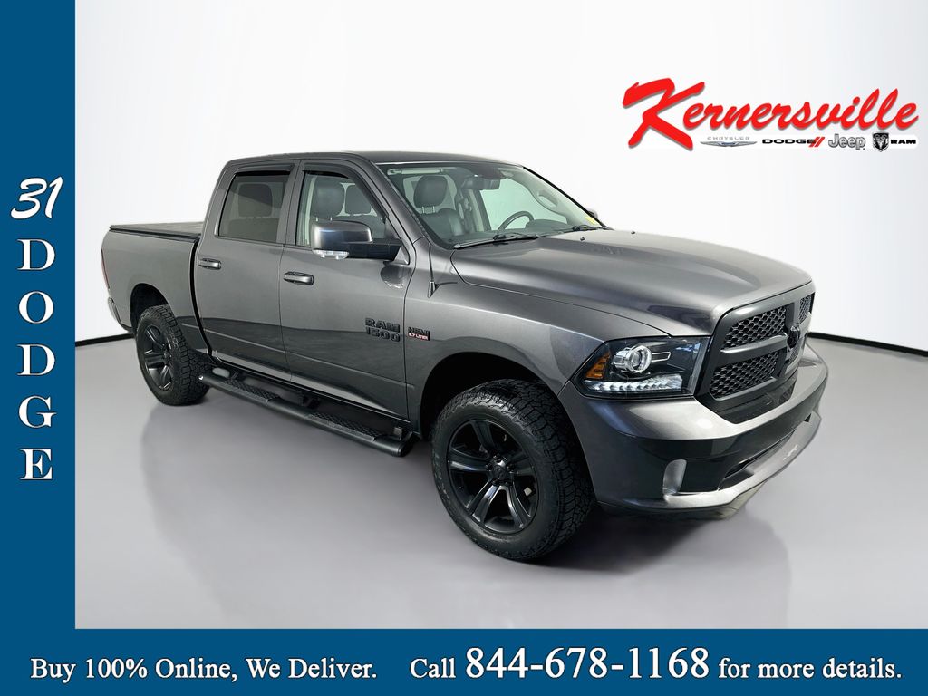 Crystal Metallic 2018 RAM 1500 Pickup Truck Four-Wheel Drive 8-Speed Automatic