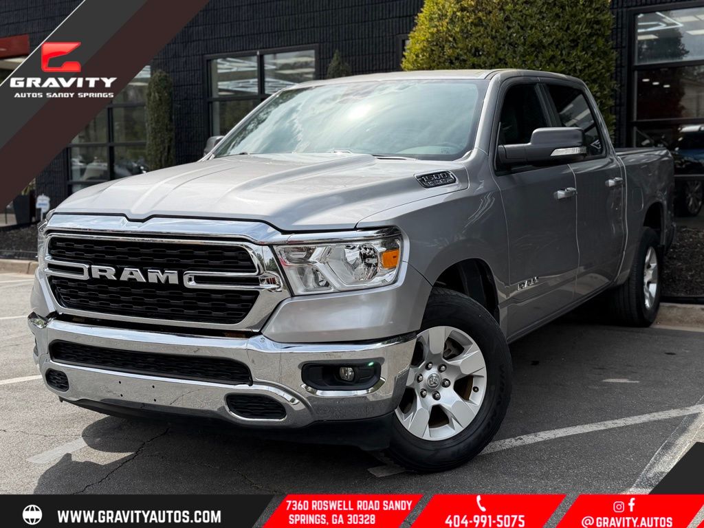 Billet Silver Metallic Clearcoat 2022 RAM 1500 Big Horn Crew Cab RWD Pickup Truck 4X2 8-Speed Automatic